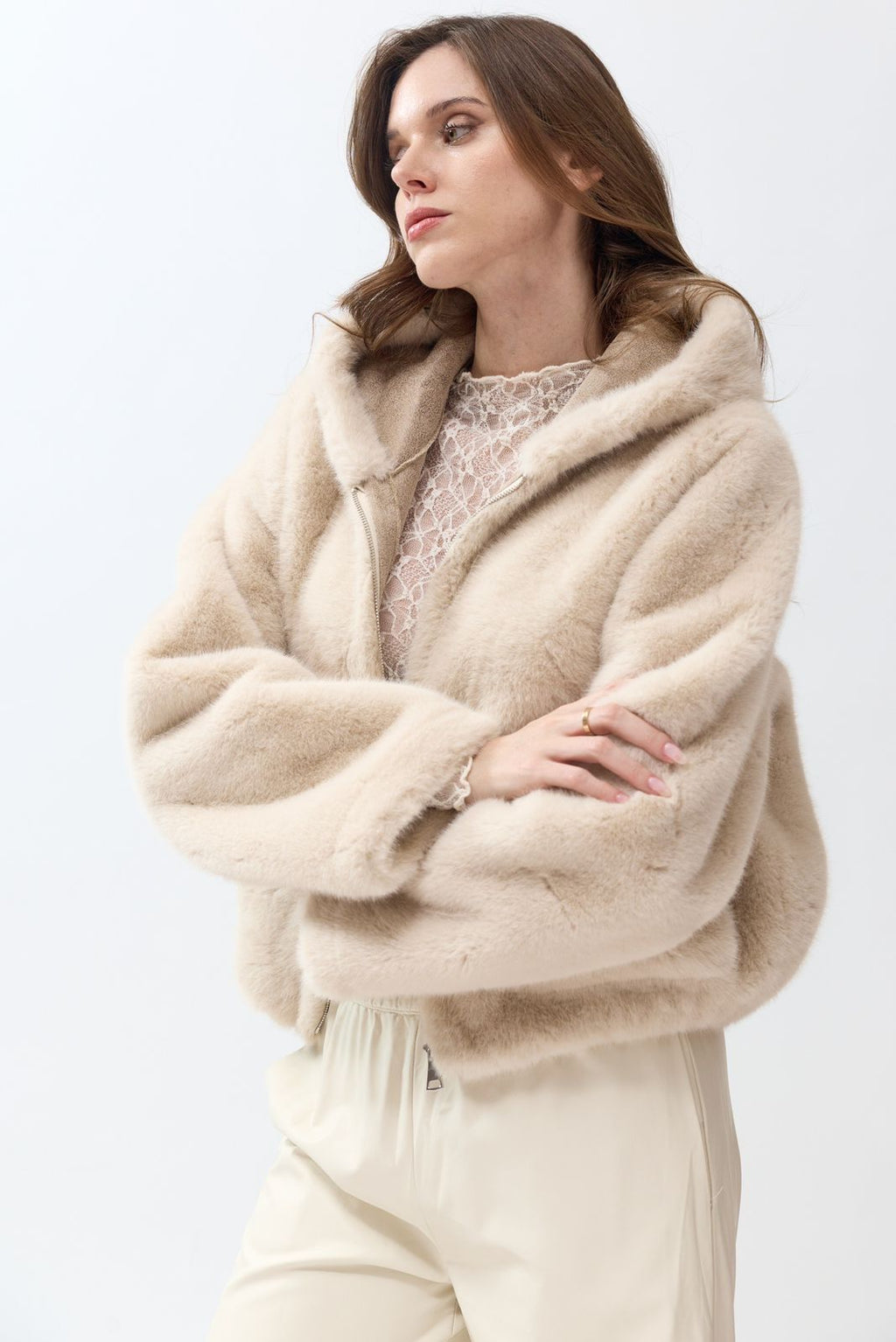 Faux fur jacket