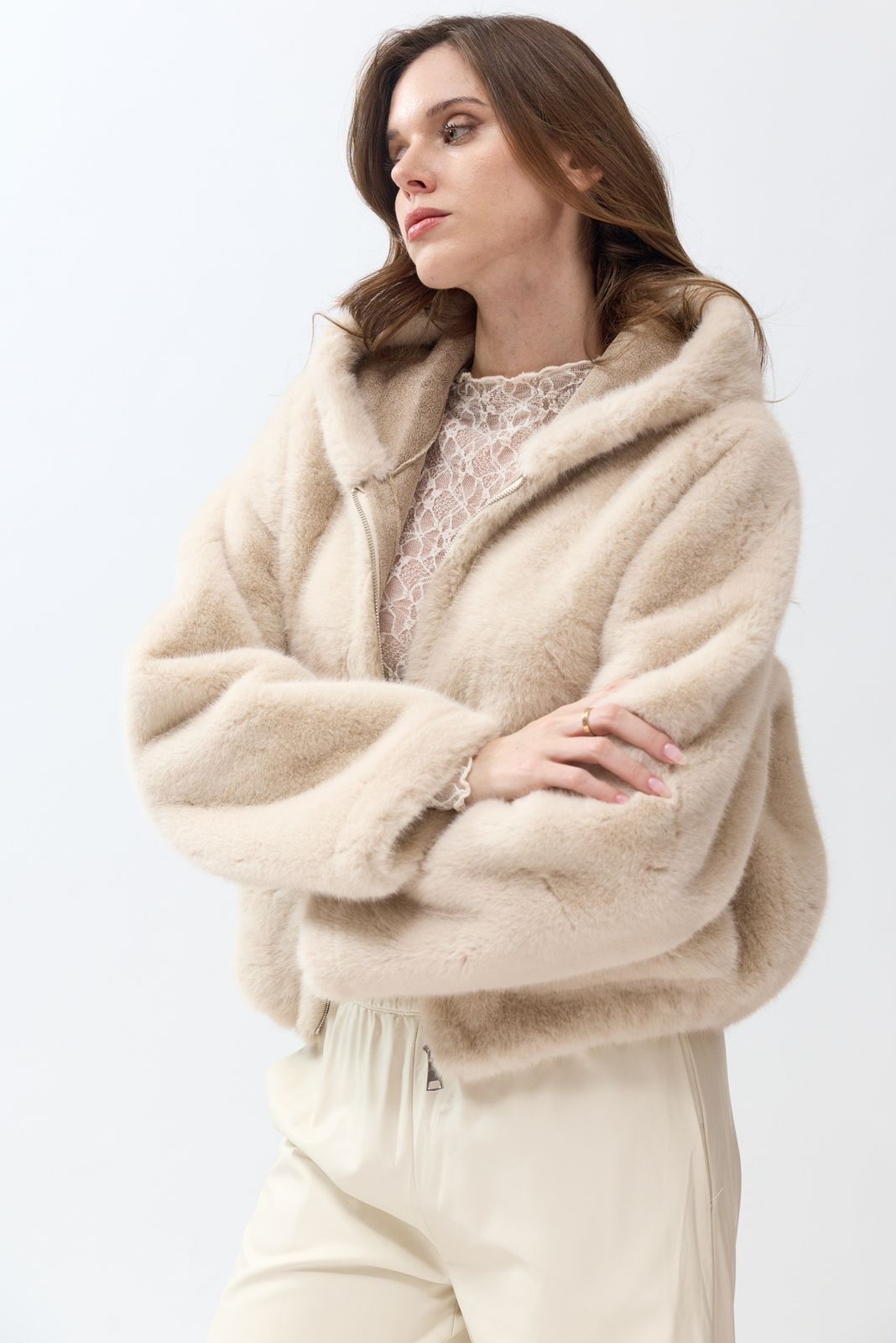 Faux fur jacket