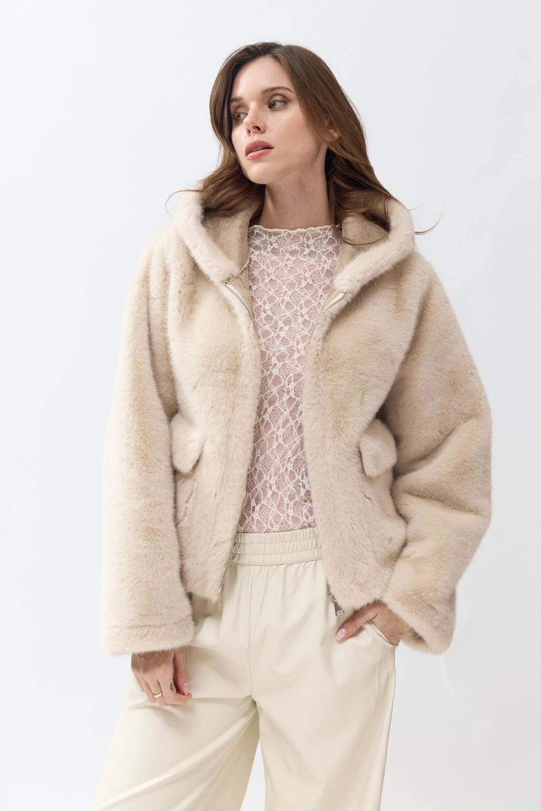 Faux fur jacket