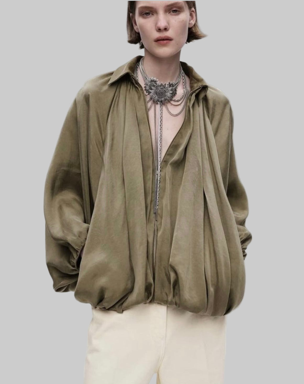 Oversized Satin Jacket