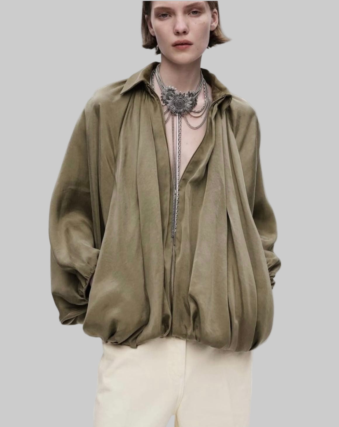 Oversized Satin Jacket