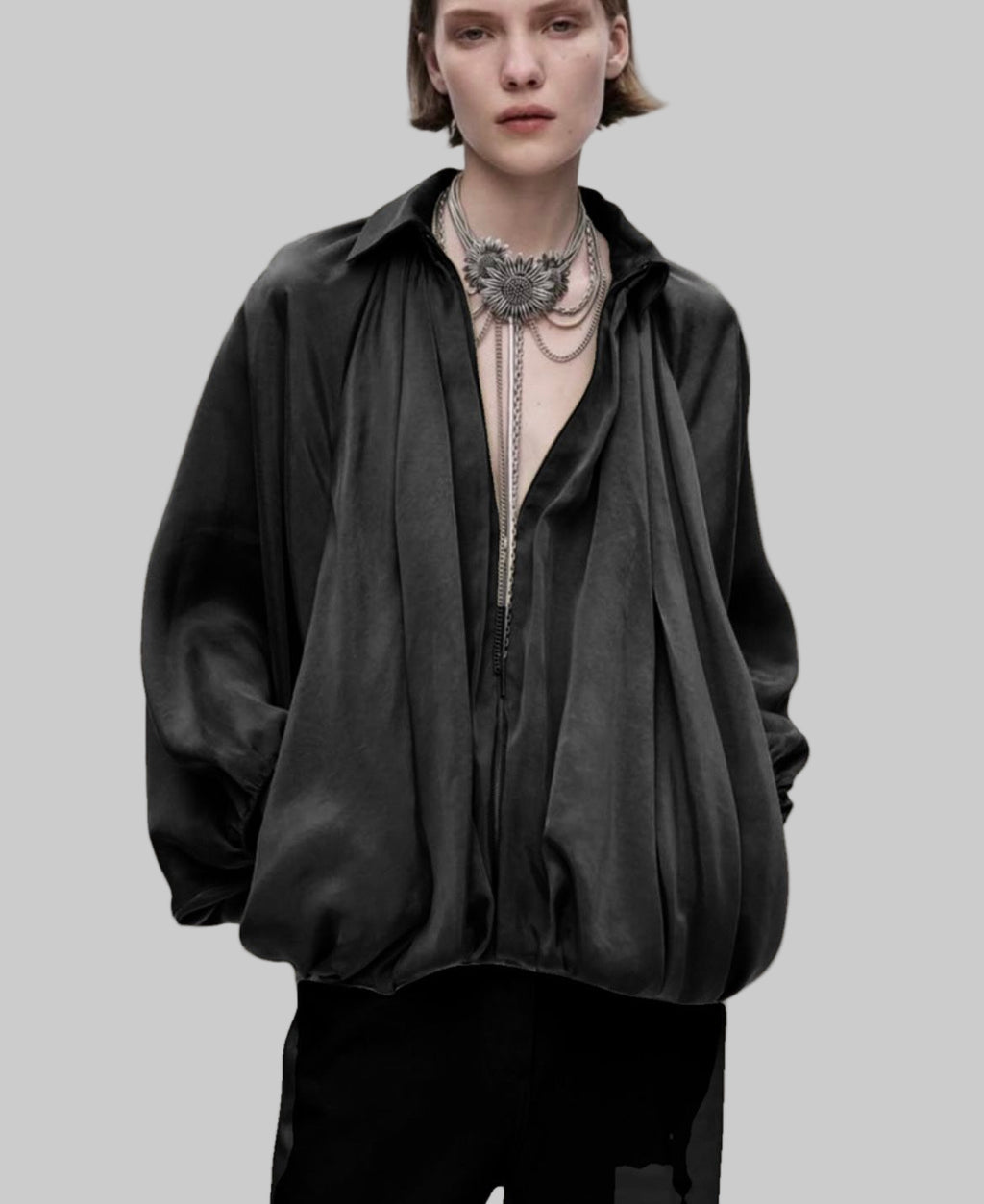 Oversized Satin Jacket