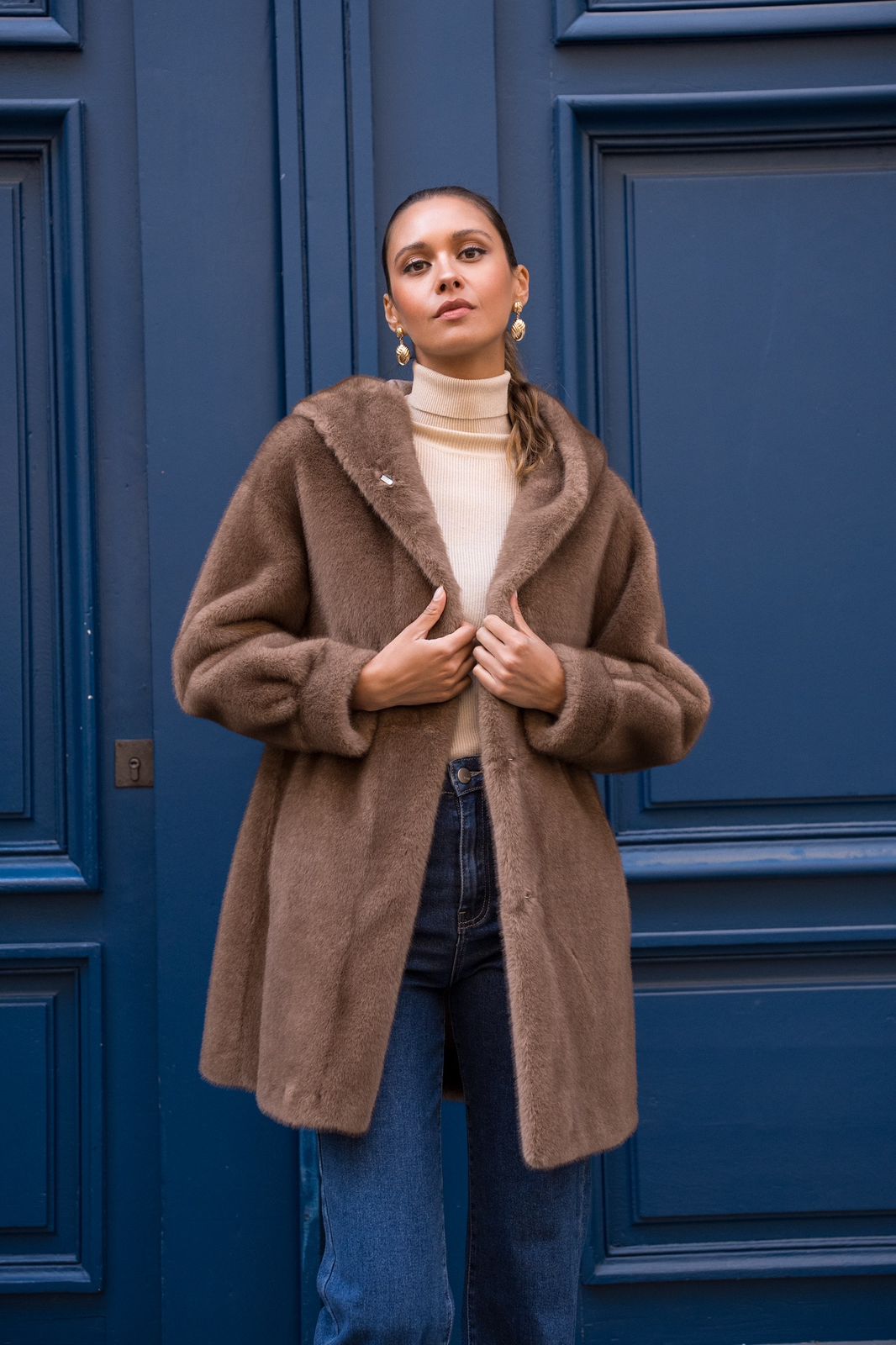Faux fur coat