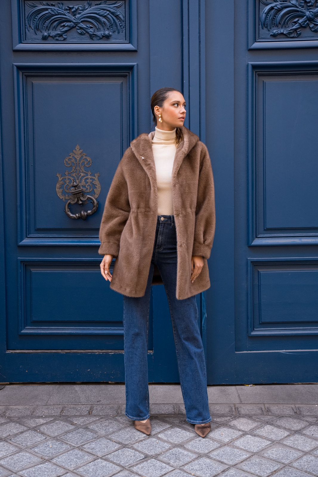 Faux fur coat