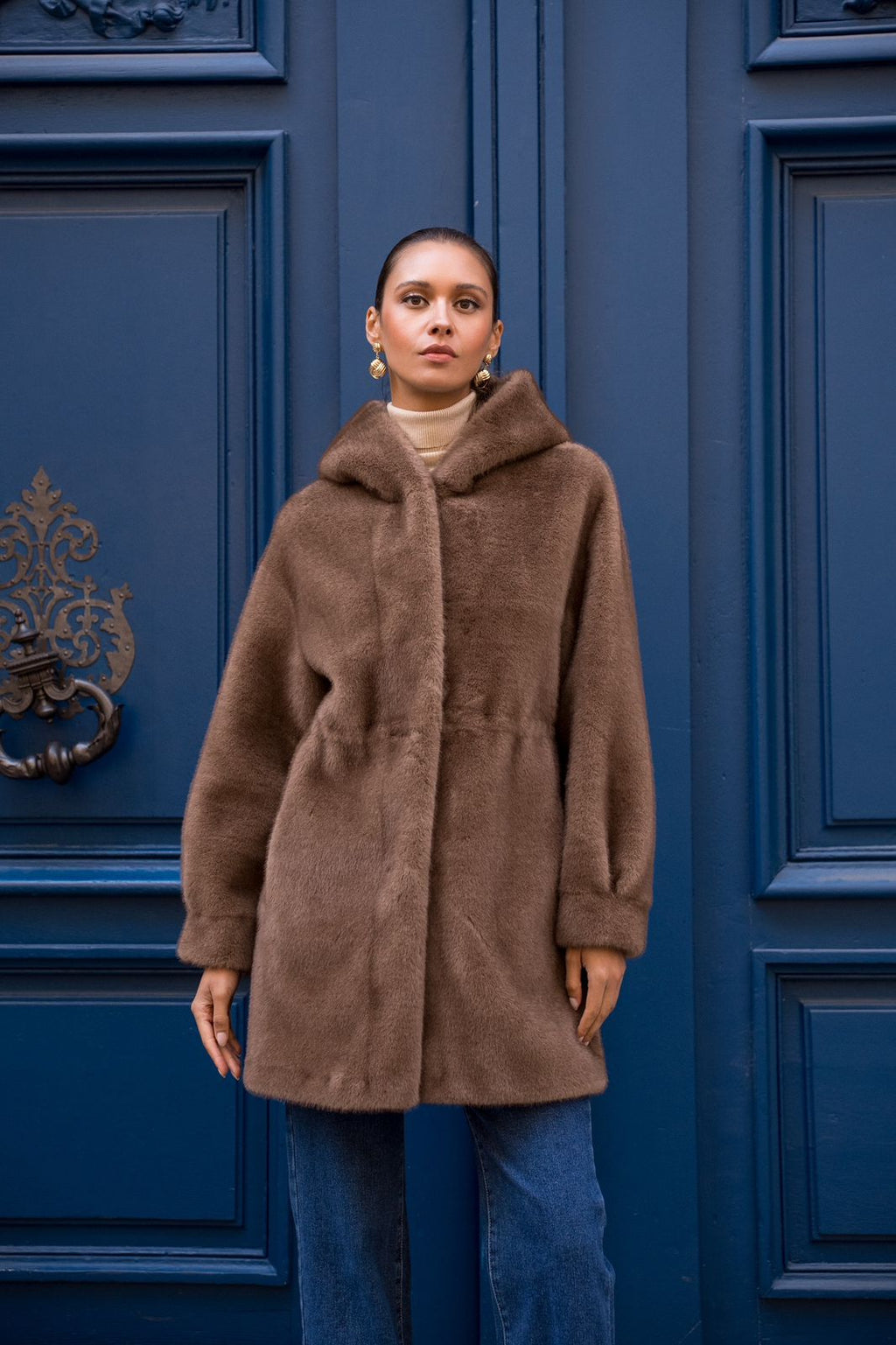 Faux fur coat