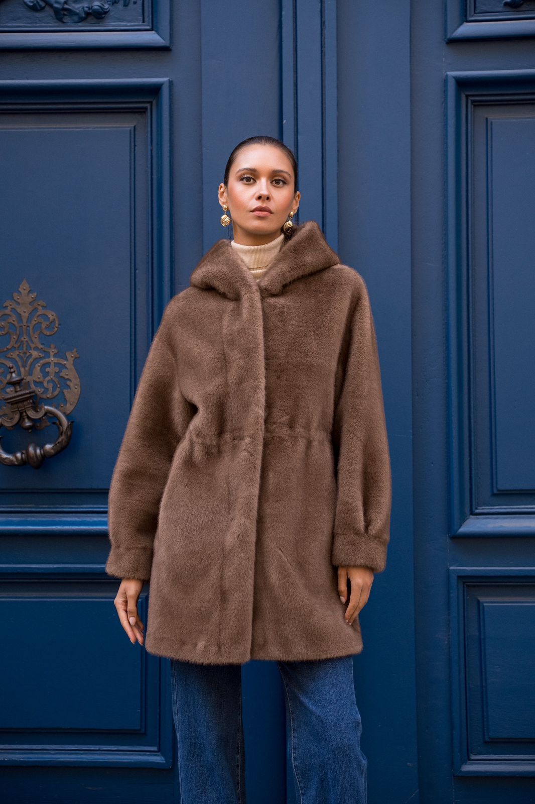 Faux fur coat