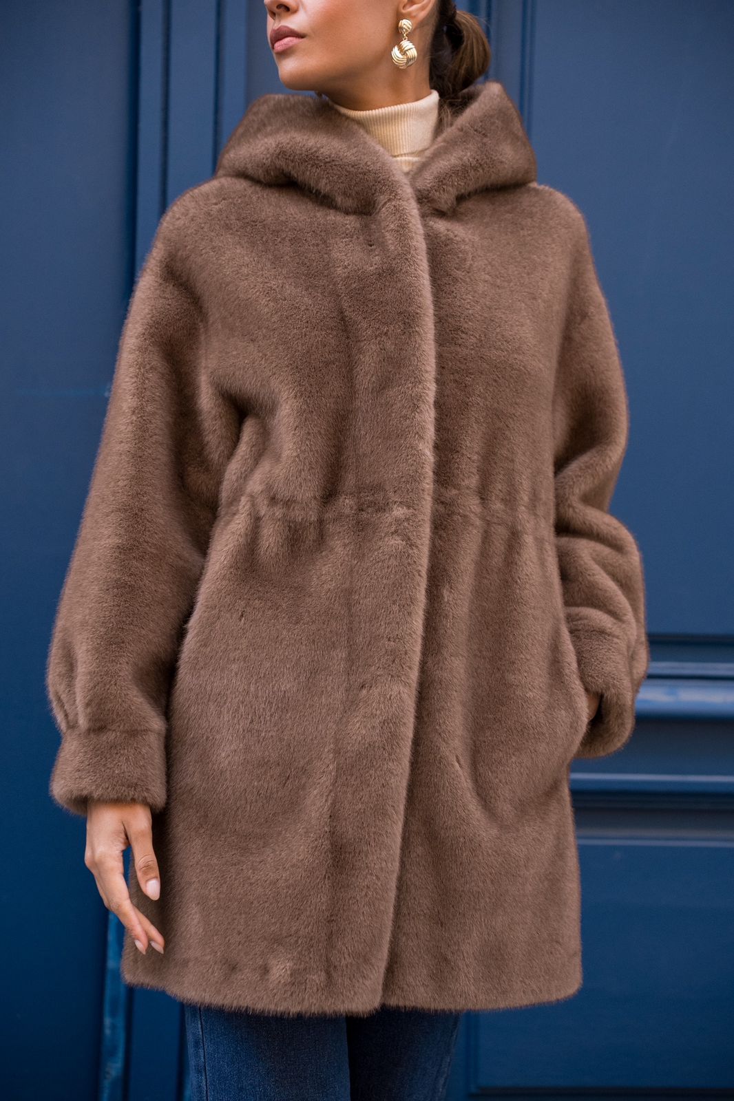 Faux fur coat